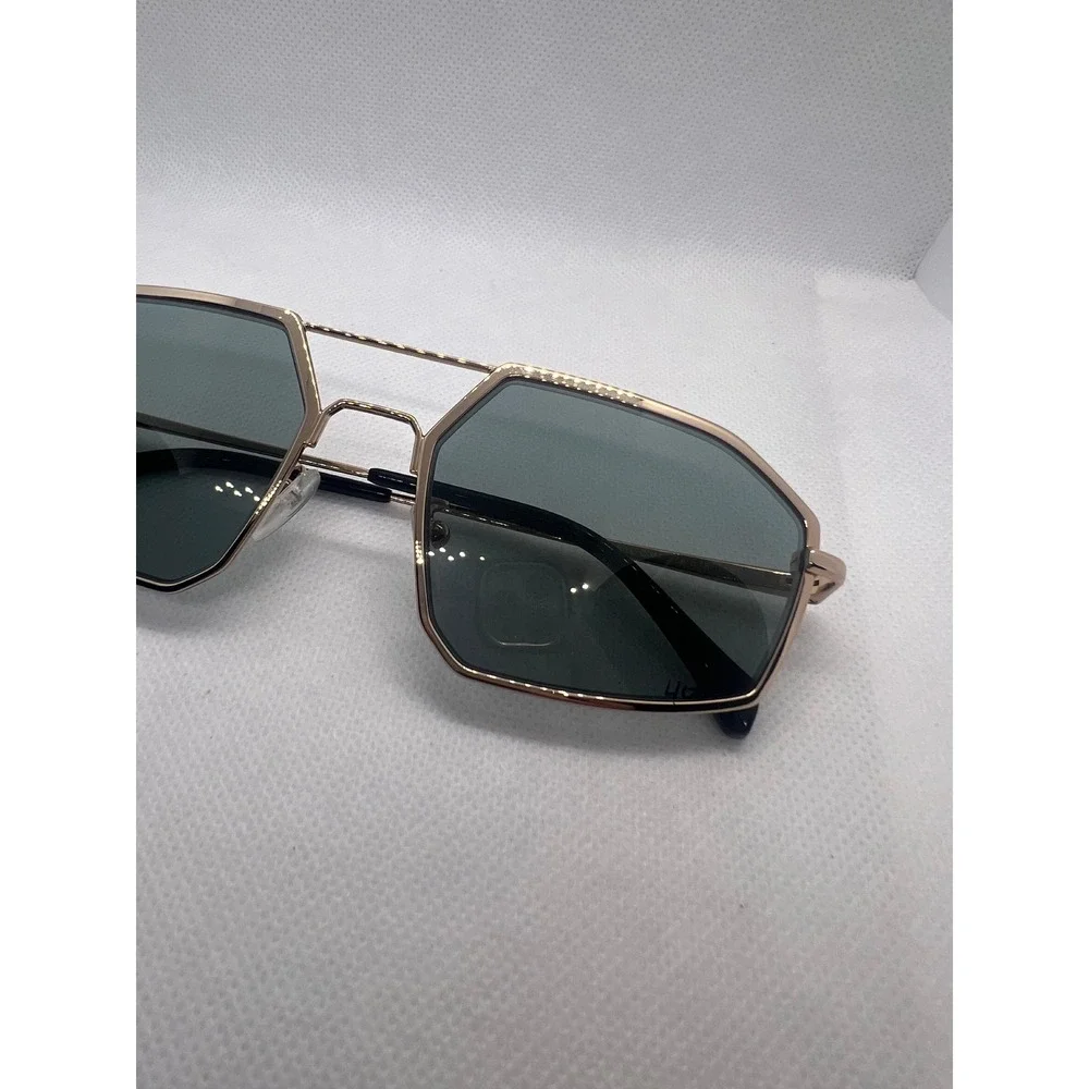 Unique Design Milano Wild Bill C.M4 Gold Geometric Aviator Sunglasses Italy 56mm